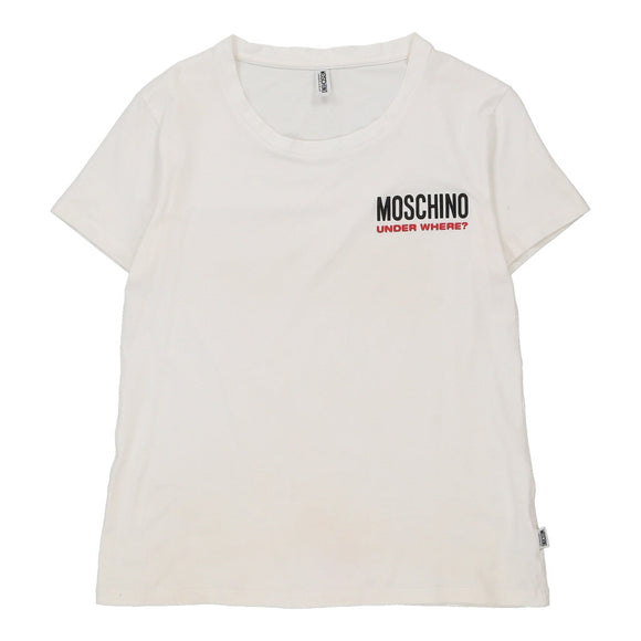 Vintage white Moschino T-Shirt - womens medium