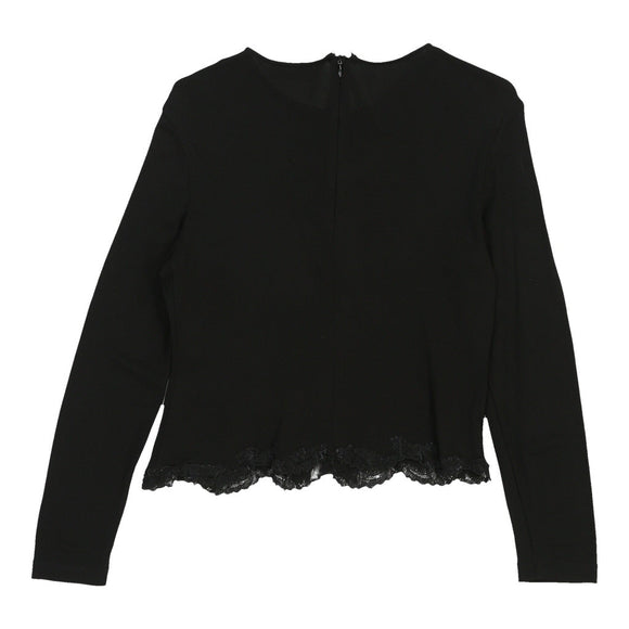 Vintage black Gianni Versace Mesh Top - womens medium