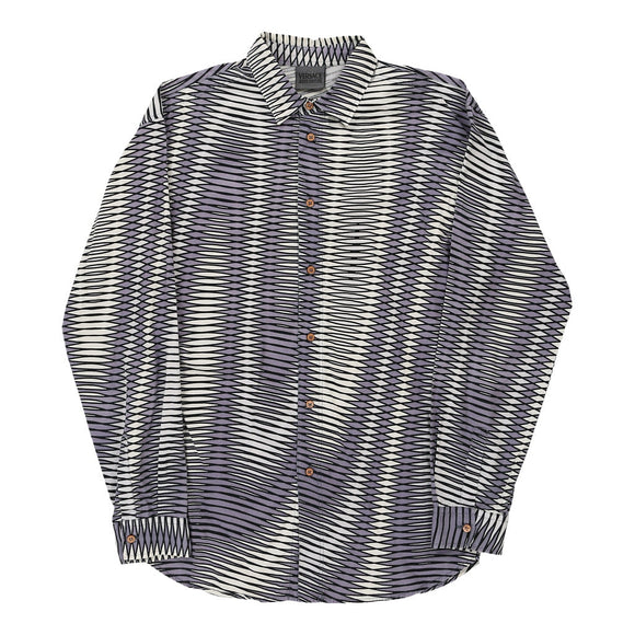 Vintage grey Versace Jeans Couture Patterned Shirt - mens medium