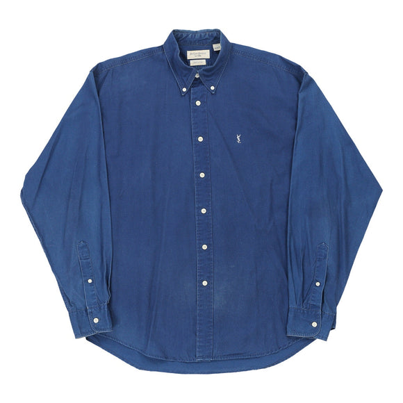 Vintage blue Yves Saint Laurent Shirt - mens large