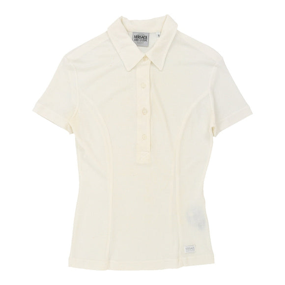 Vintage cream Versace Jeans Couture Polo Shirt - womens small