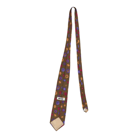 Vintage brown Moschino Tie - mens no size