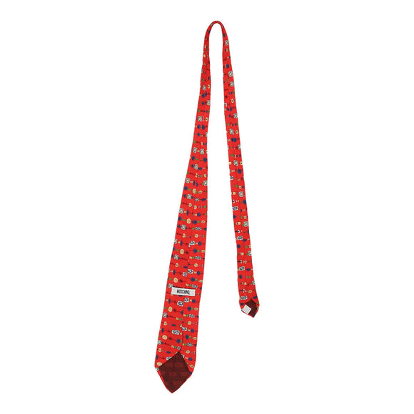Vintage red Moschino Tie - mens no size