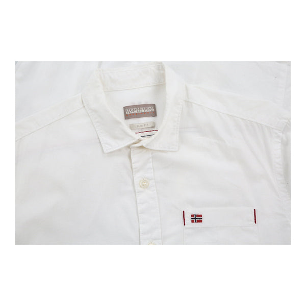 Vintage white Napapijri Shirt - mens medium