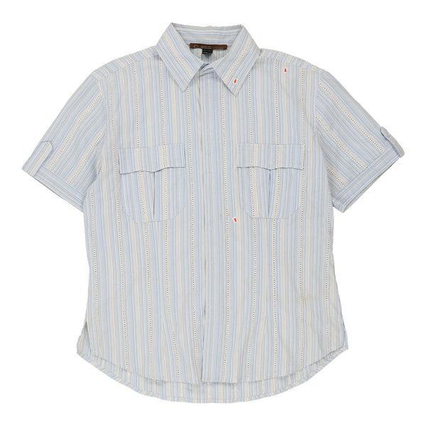 Vintage blue Class Roberto Cavalli Short Sleeve Shirt - mens large