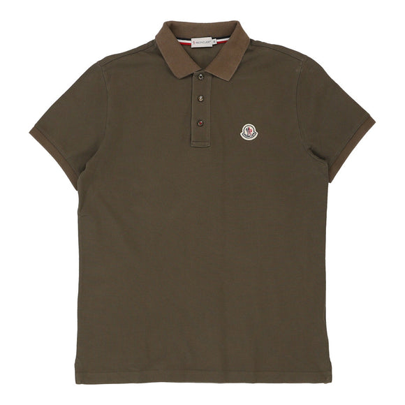 Vintage khaki Moncler Polo Shirt - mens medium