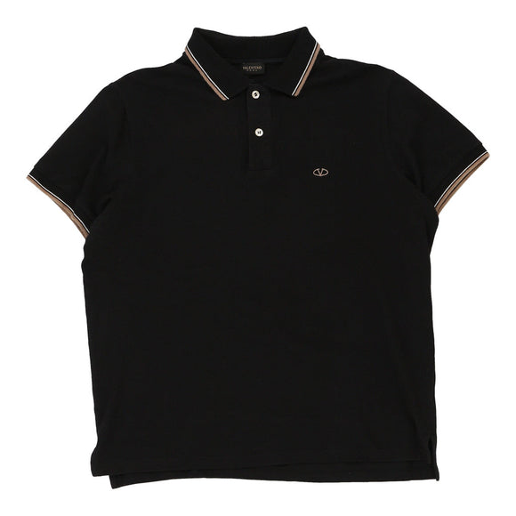 Vintage black Valentino Polo Shirt - mens medium