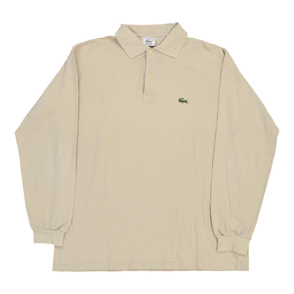 Vintagecream Lacoste Long Sleeve Polo Shirt - mens x-large