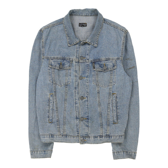 Vintage blue Armani Jeans Denim Jacket - mens x-large