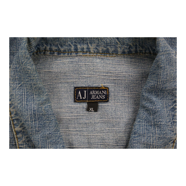 Vintage blue Armani Jeans Denim Jacket - mens x-large