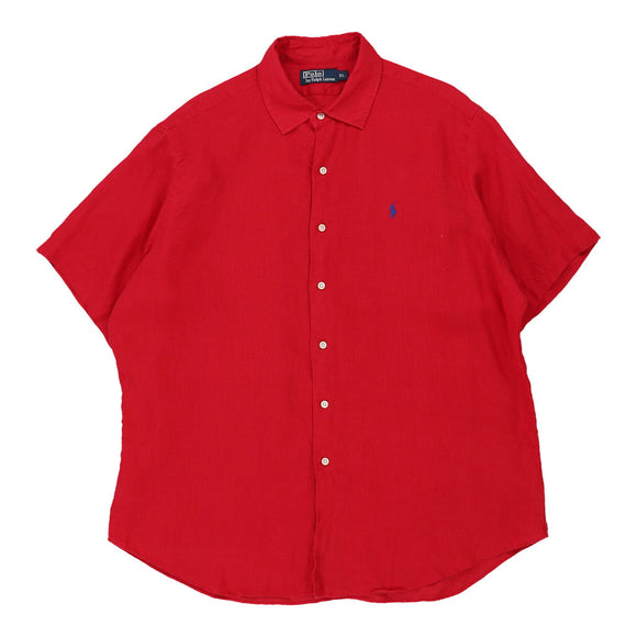 Vintage red Ralph Lauren Short Sleeve Shirt - mens x-large