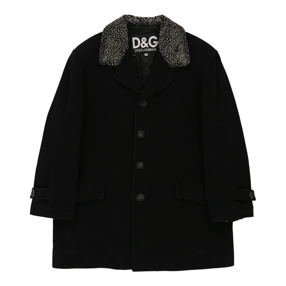Vintage black Dolce & Gabbana Overcoat - mens xx-large
