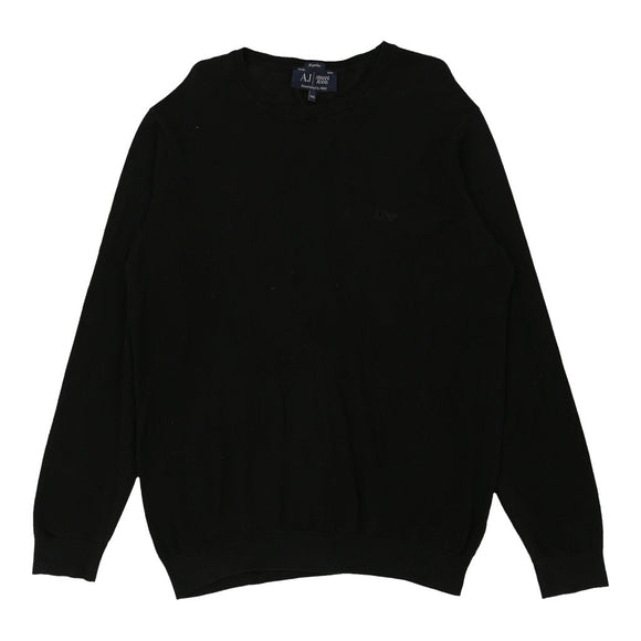 Vintage black Armani Jeans Jumper - mens xx-large