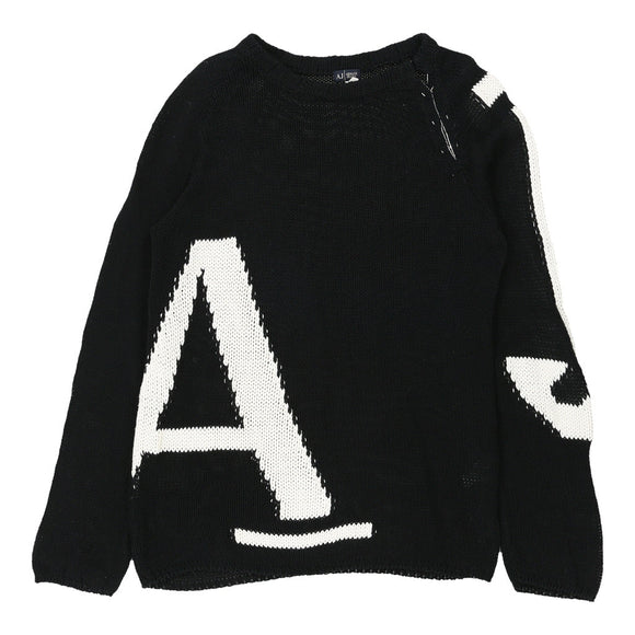 Vintage black Armani Jeans Jumper - mens xx-large