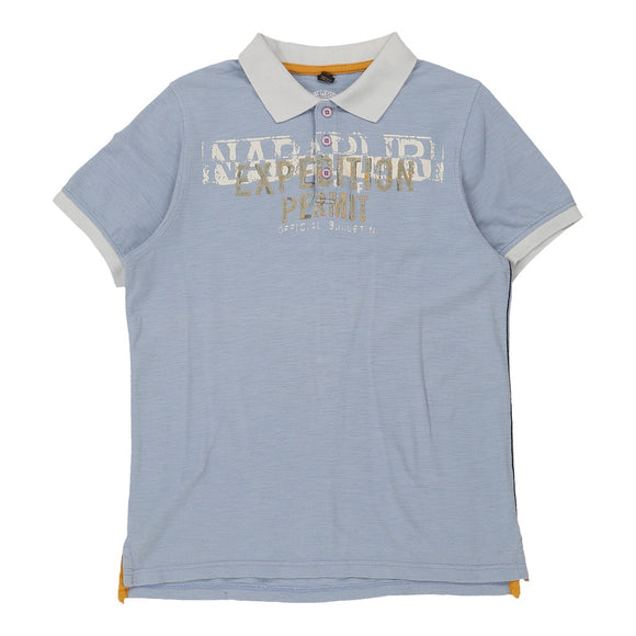 Vintage blue Napapijri Polo Shirt - mens small