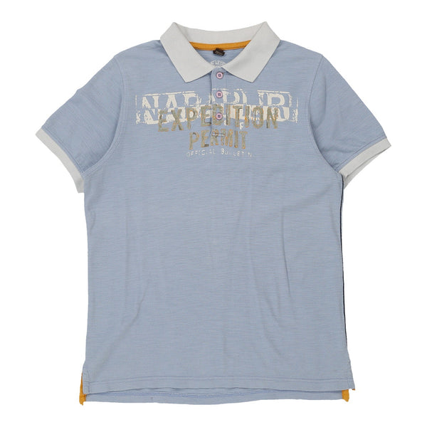 Vintage blue Napapijri Polo Shirt - mens small