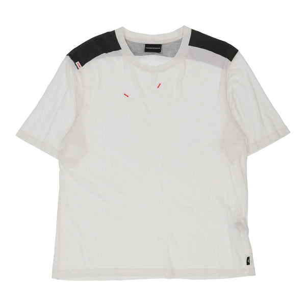 Vintage white Emporio Armani T-Shirt - mens large