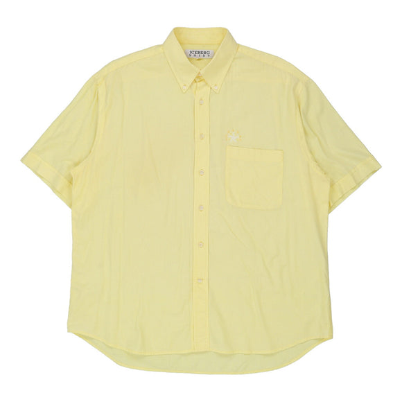 Vintage yellow Iceberg Short Sleeve Shirt - mens x-large