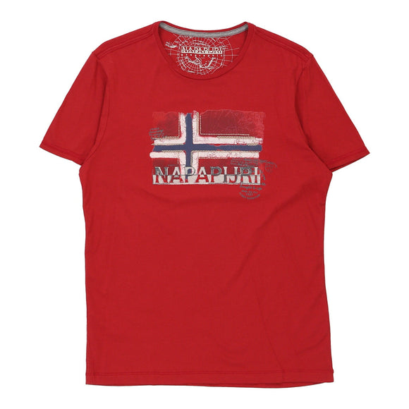 Vintage red Napapijri T-Shirt - mens small
