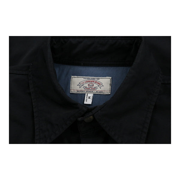 Vintage black Armani Jeans Denim Shirt - mens medium