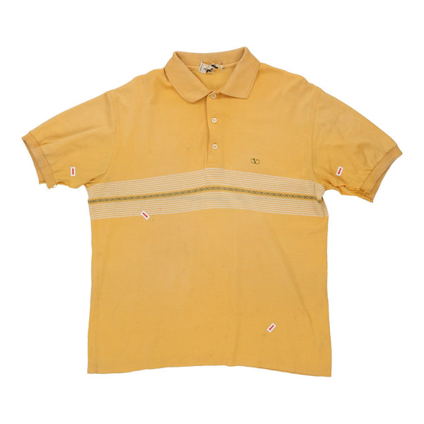 Vintage yellow Valentino Polo Shirt - mens large