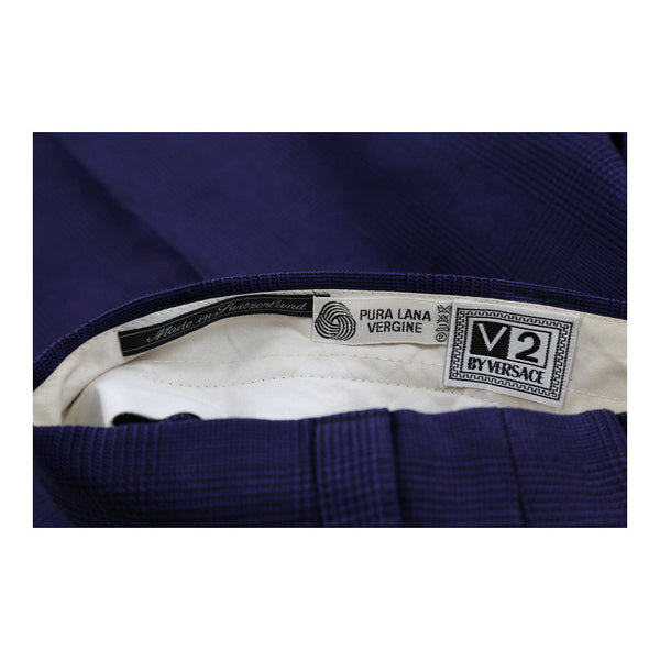 Vintage blue Versace V2 Classic Trousers - mens 35" waist