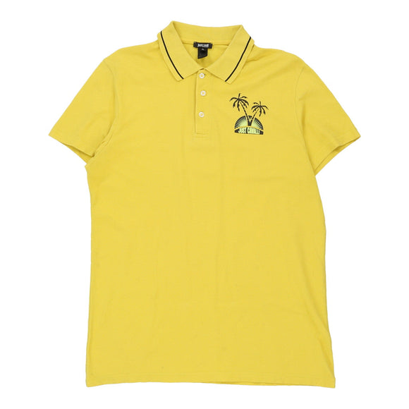 Vintage yellow Just Cavalli Polo Shirt - mens x-large