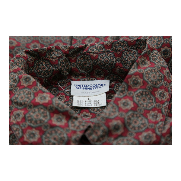 Vintage red Benetton Patterned Shirt - mens large