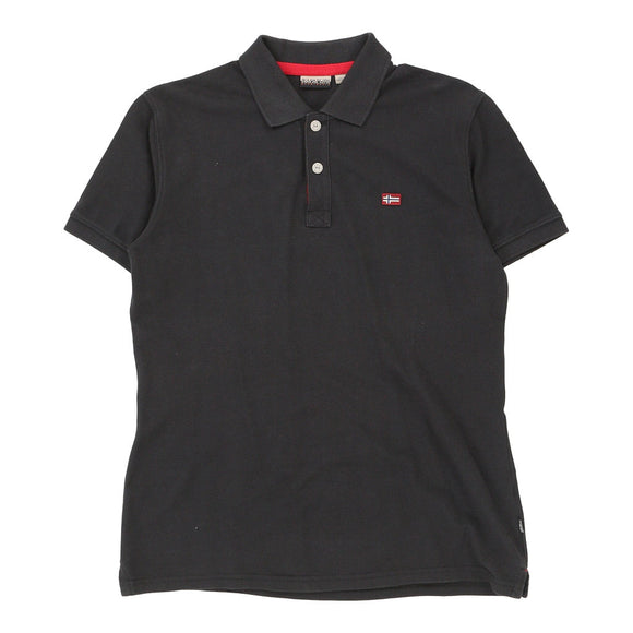 Vintage black Napapijri Polo Shirt - mens small