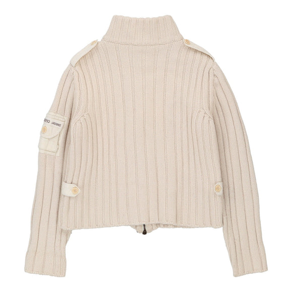 Vintage cream Moschino Jeans Zip Up - womens x-small