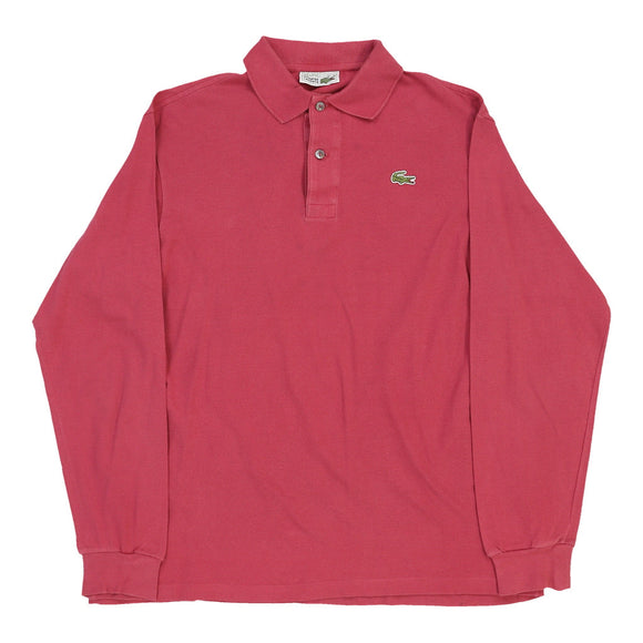Vintage red Lacoste Long Sleeve Polo Shirt - mens medium