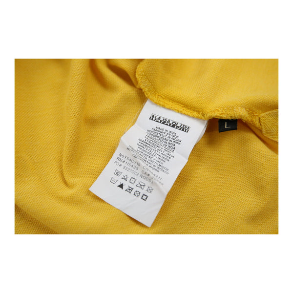 Vintage yellow Napapijri Polo Shirt - mens large