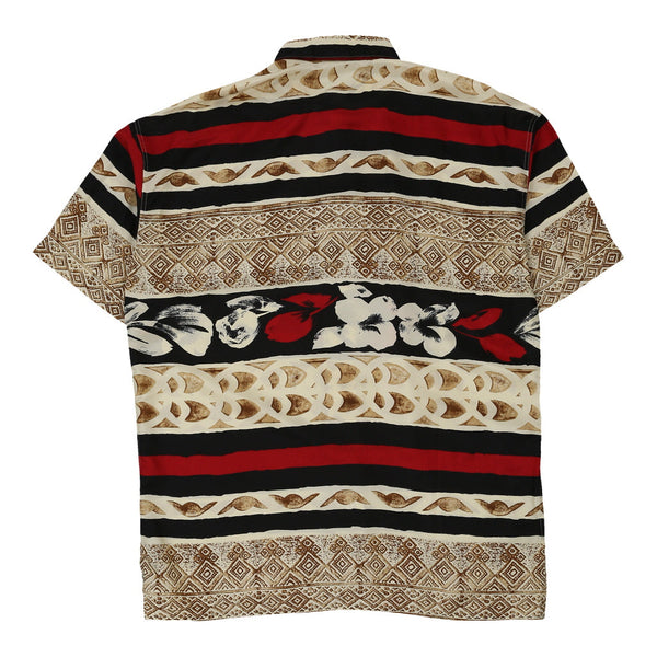 Vintageblock colour Byblos Short Sleeve Shirt - mens large