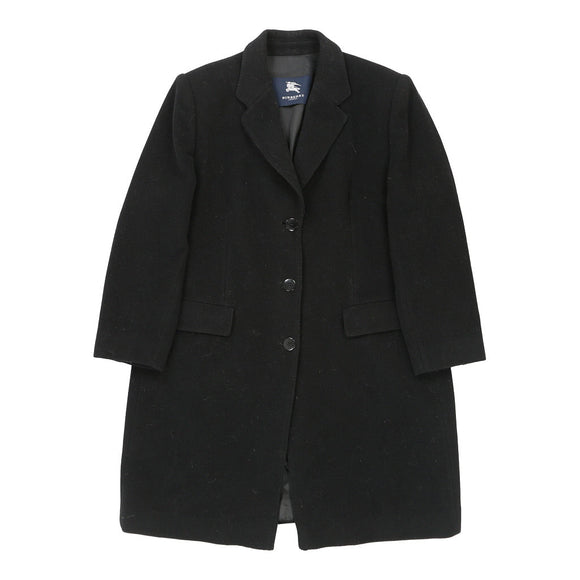 Vintage black Burberry London Overcoat - mens medium