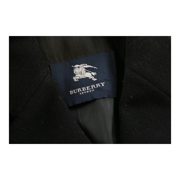 Vintage black Burberry London Overcoat - mens medium