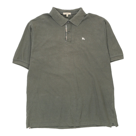 Vintage khaki Burberry London Polo Shirt - mens medium