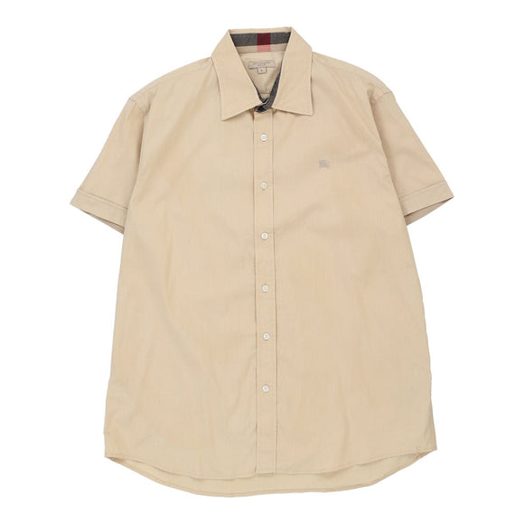 Vintage beige Burberry Brit Short Sleeve Shirt - mens x-large