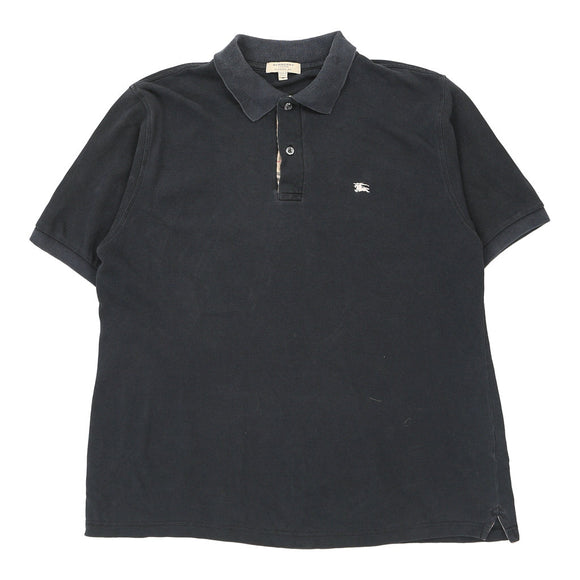 Vintage black Classic Fit Burberry London Polo Shirt - mens medium