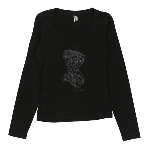 Vintage black Jean Paul Gaultier Long Sleeve T-Shirt - womens small