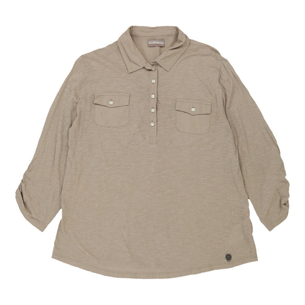 Vintagebeige Napapijri Long Sleeve Polo Shirt - womens x-large