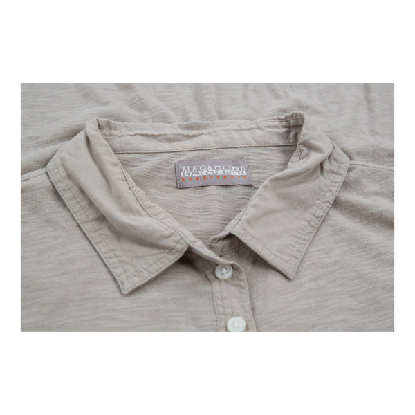 Vintagebeige Napapijri Long Sleeve Polo Shirt - womens x-large