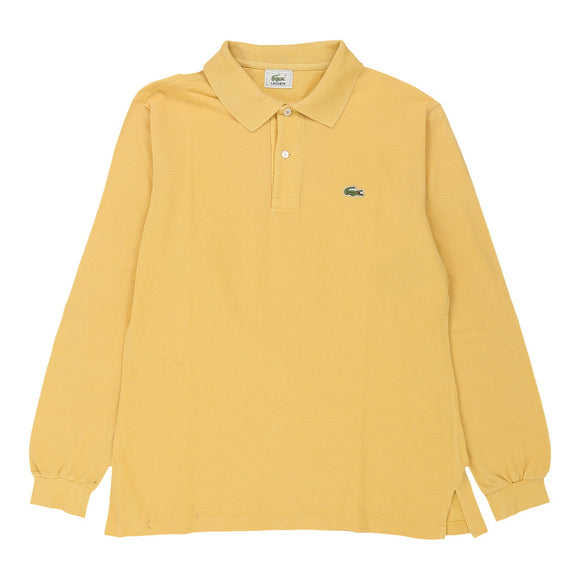 Vintage yellow Lacoste Long Sleeve Polo Shirt - mens medium