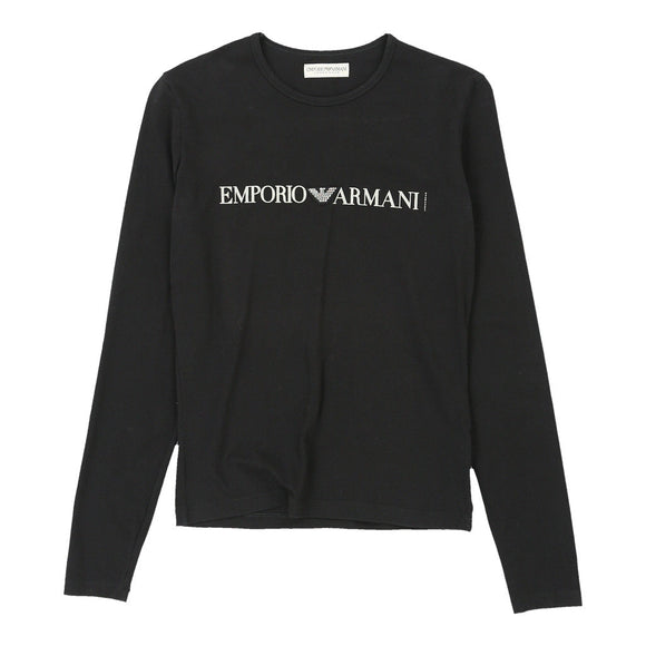 Vintage black Emporio Armani Long Sleeve T-Shirt - womens small
