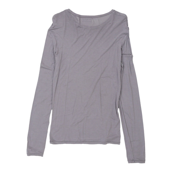 Vintage grey Emporio Armani Long Sleeve T-Shirt - womens large