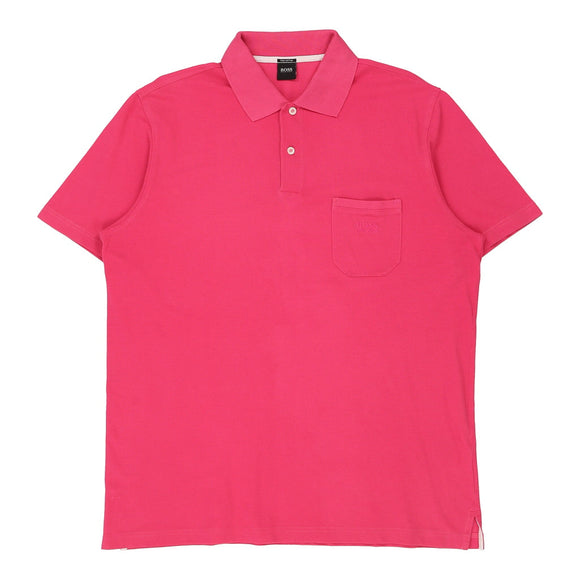 Vintage pink Hugo Boss Polo Shirt - mens large