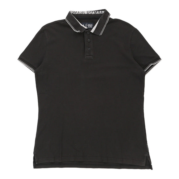 Vintage black Armani Jeans Polo Shirt - mens medium