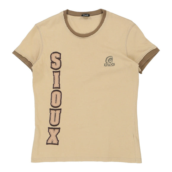 Vintage beige Dolce & Gabbana T-Shirt - mens small