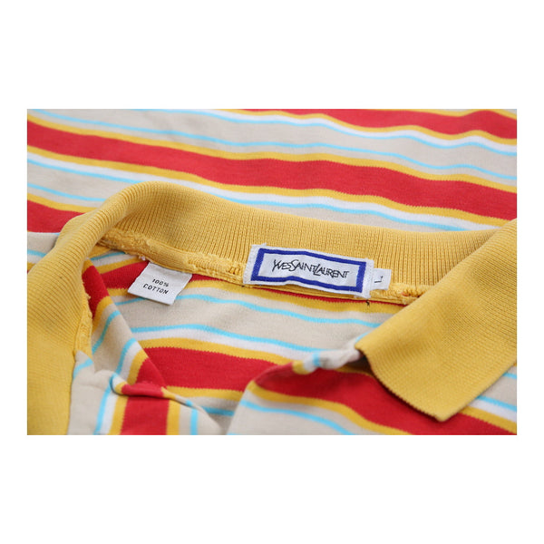 Vintage multicoloured Yves Saint Laurent Polo Shirt - mens large