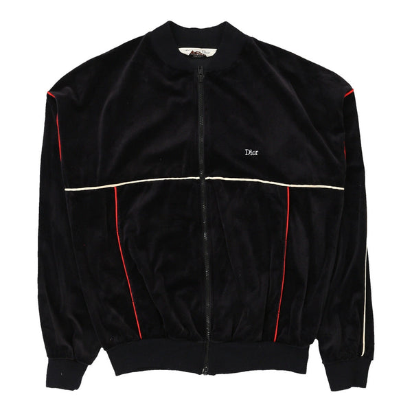 Vintage black Christian Dior Velour Track Jacket - mens medium