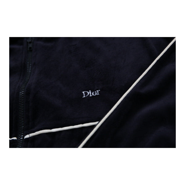 Vintage black Christian Dior Velour Track Jacket - mens medium